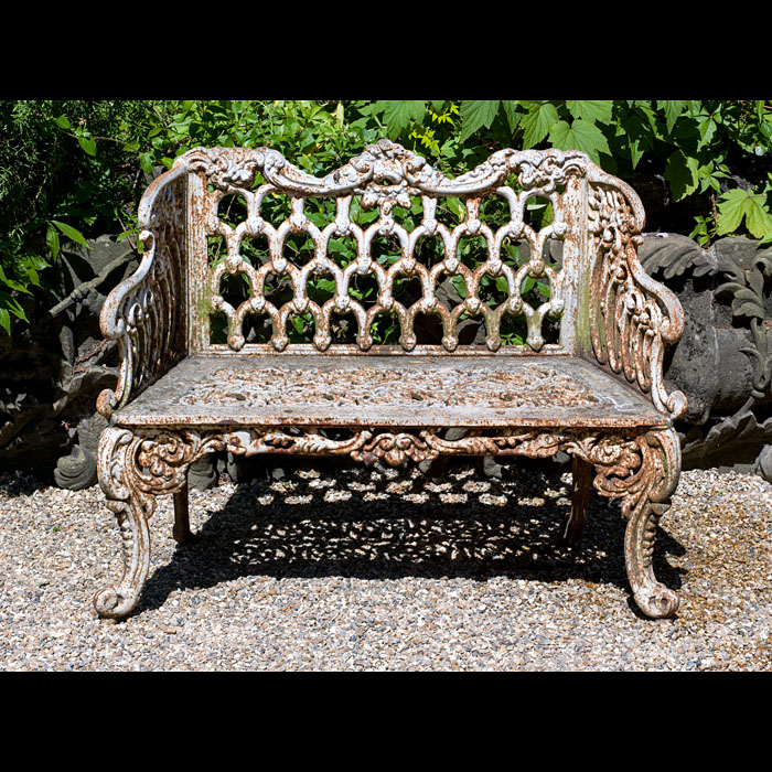 A Cast Iron Rococo Style Garden Seat 