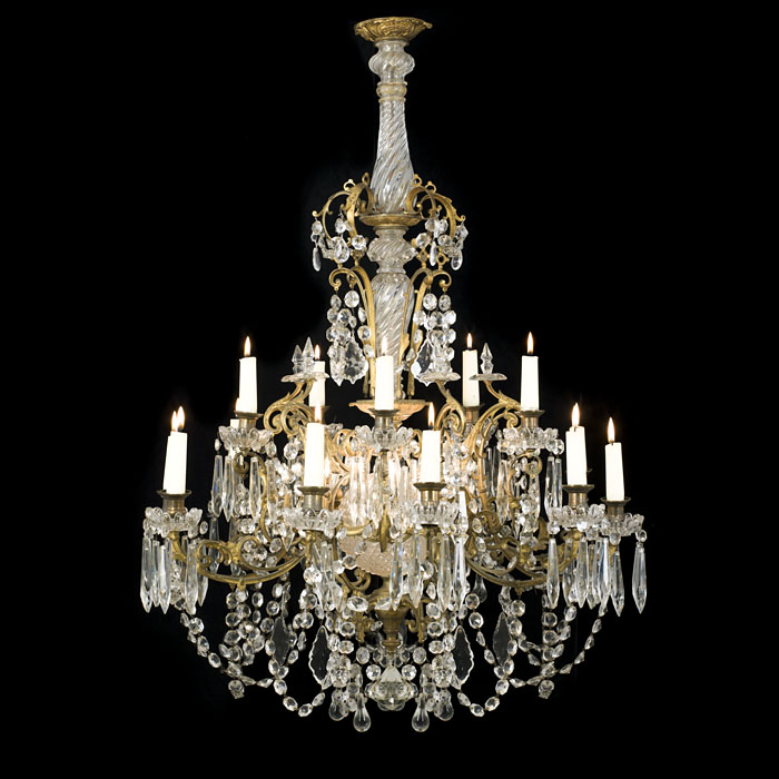 A Large 20th Century Cut Glass Chandelier