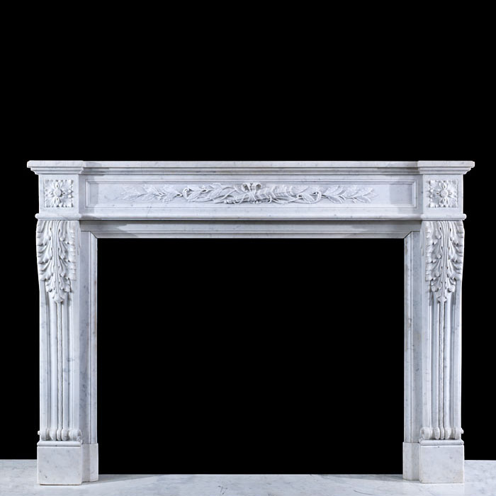 Louis XVI Carrara Marble Fireplace 