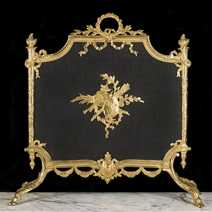 Rococo Revival Style Gilt Brass Fire Screen – Showplace