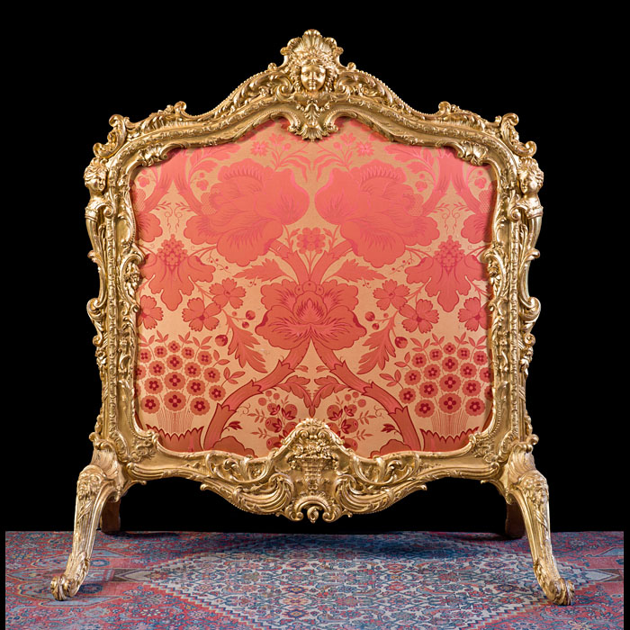 Rococo Revival Style Gilt Brass Fire Screen – Showplace
