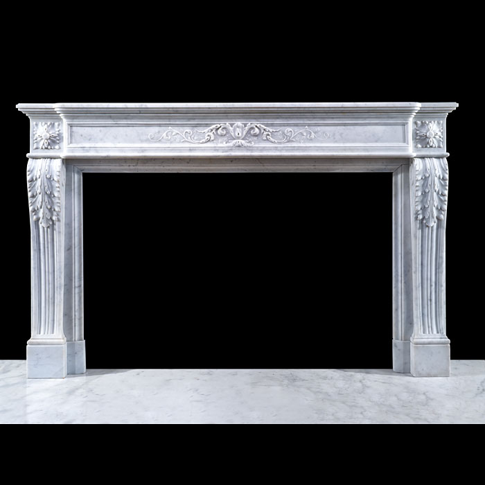 Fine French Louis XVI Carrara Fireplace 