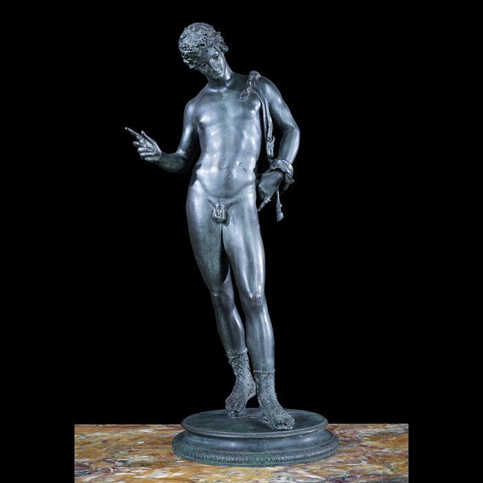 Large Grand Tour Bronze of Narcissus after the Antique