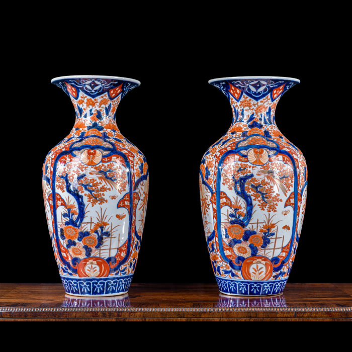 Large Pair of 19th Century Imari Vases 