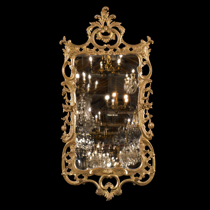 Fine 18th Century Rococo Giltwood Wall Mirror 