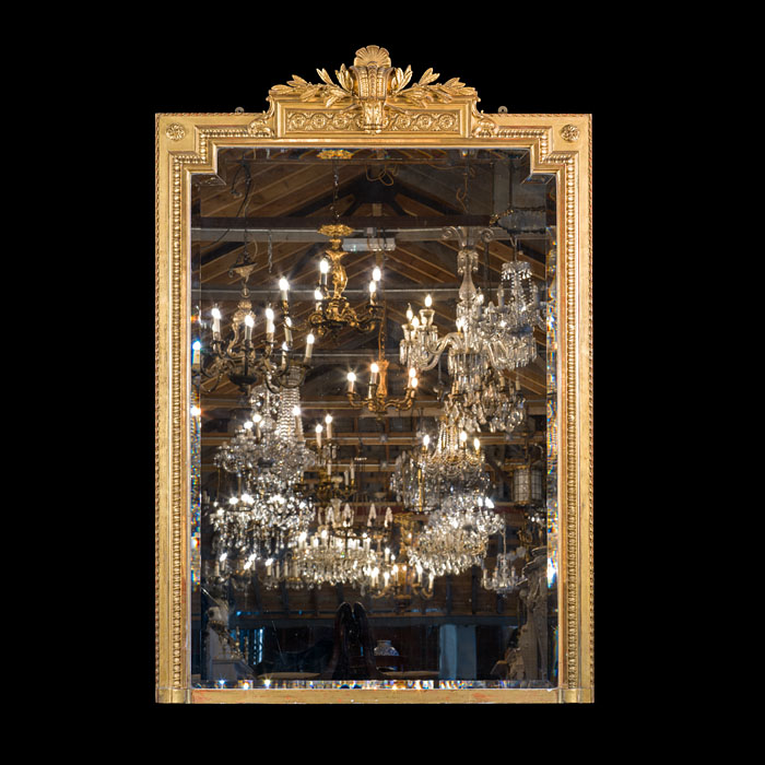 Louis XVI Gilt Gesso Overmantel Mirror 