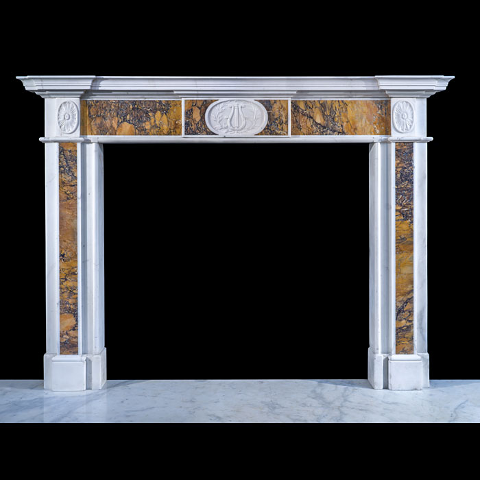 Large Neoclassical Fireplace with Siena Marble 
