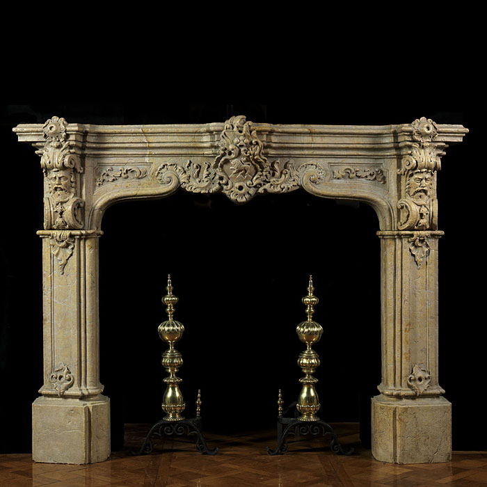 Antique Renaissance Revival marble fireplace mantel 

